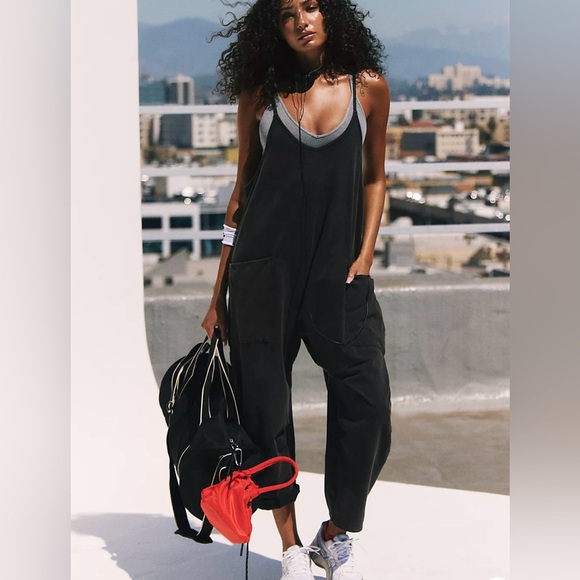Free People Movement Hot Shot Onesie in Washed Black - Picture 1 of 4